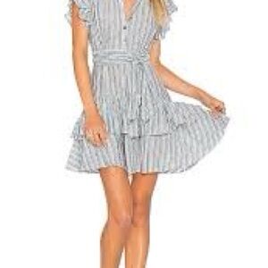 Rebecca Taylor Blue and White Striped Mini Dress